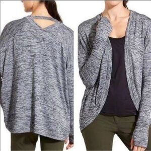 Athleta Gray Space Dye Pose Wrap Open Cardigan XXS